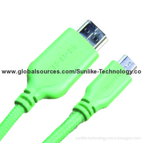 MHL/HDMI to Micro B Cables, Supports 1,080P HD Video